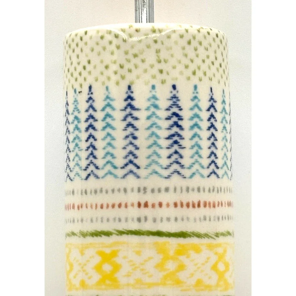 Anthropologie Rolling Pin POLAR GAZE Ceramic Winter Holiday Folk‎ Snowflake